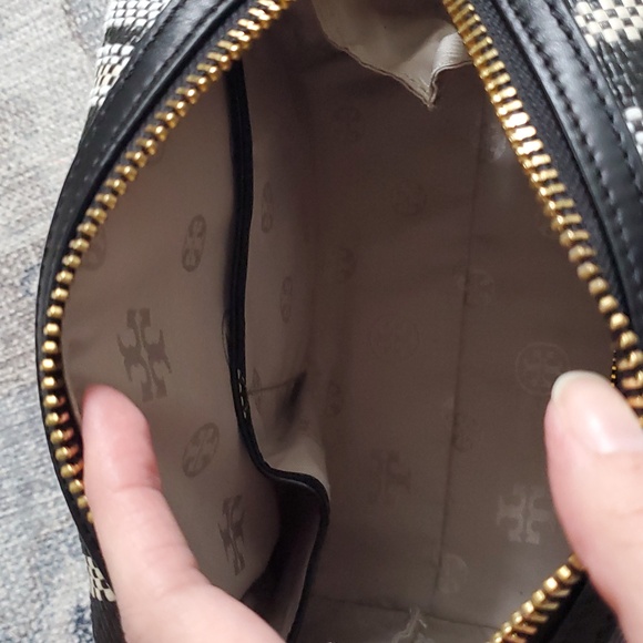 Tory Burch Robinson Plaid Boston Satchel Bag Purse with Crossbody Strap - Picture 7 of 16